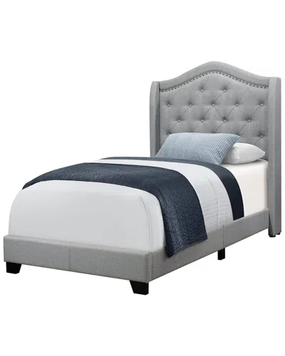 Monarch Specialties Linen Bed In Grey
