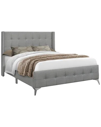 Monarch Specialties Queen Size Platform Bed In Grey