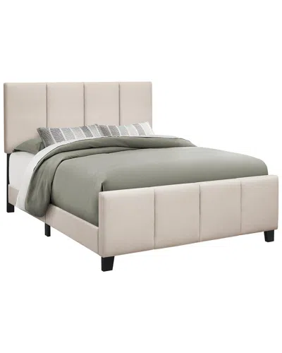 Monarch Specialties Storage Platform Bed In Beige