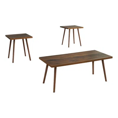 Monarch Table Set, 3pcs Set, Accent, Coffee, End, Dark Walnut, Contemporary