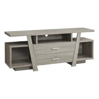 Monarch Tv Stand, 60 Inch, Console, Media Entertainment Center, Storage Drawers In Gray
