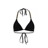 Monarch Women's Lauren Chain Triangle Bikini Top - Black In Black