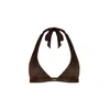 Monarch Women's Brown Gisele Halter Neck Bikini Top - Bronze Metallic In Brown