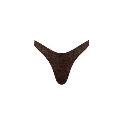 Monarch Women's Brown Gisele High Hip Bottom - Bronze Metallic