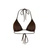Monarch Women's Brown Kaia Triangle Bikini Top - Bronze Metallic In Brown