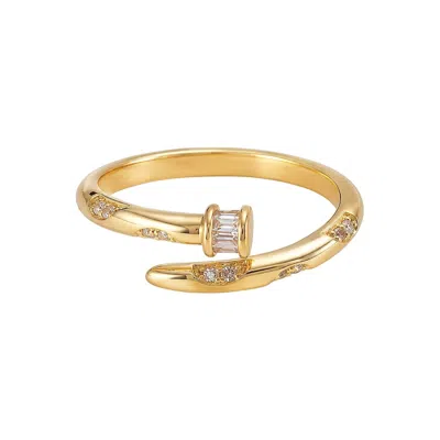 Monarch Women's Gold Nail Adjustable Statement Ring