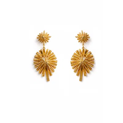 Monarch Women's Gold Starburst Drop Earrings