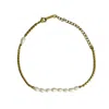 Monarch Women's Gold / White Pearl & Gold Anklet In Multi