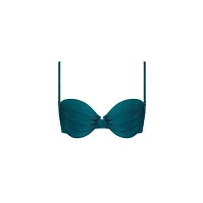 Monarch Women's Green Eva Pleated Balconette Bikini Top - Emerald