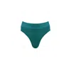 Monarch Women's Green Stella High Waisted Bikini Bottom - Emerald