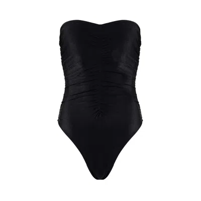 Monarch Women's Naomi Bandeau Ruched One Piece - Black