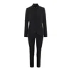 Monarh Black / Red / White Fitted High Collar Suit In Black/red/white