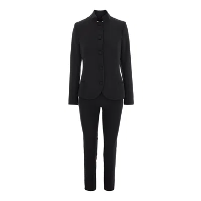 Monarh Black / Red / White Fitted High Collar Suit In Black/red/white