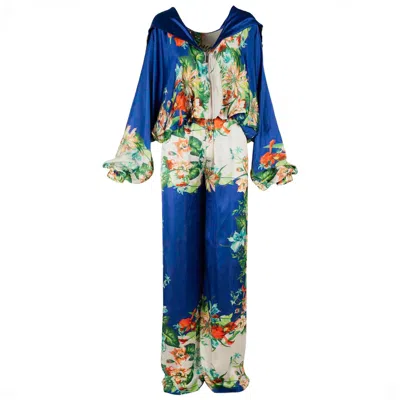 Monarh Blue Silk Hoodie Set