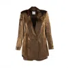 Monarh Brown Metallic Linen-blend Shorts Suit In Brown