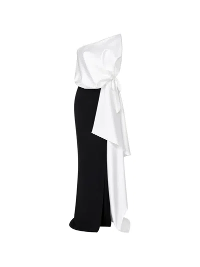 Monarh Corset And Oversized Bow Maxi Dress In Multi