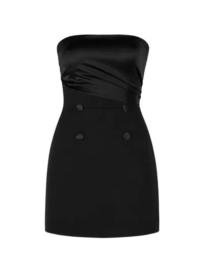Monarh Corset-style Double-breasted Mini Dress In Black