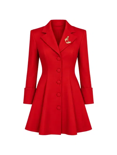 Monarh Godet-skirt Blazer Mini Dress In Red