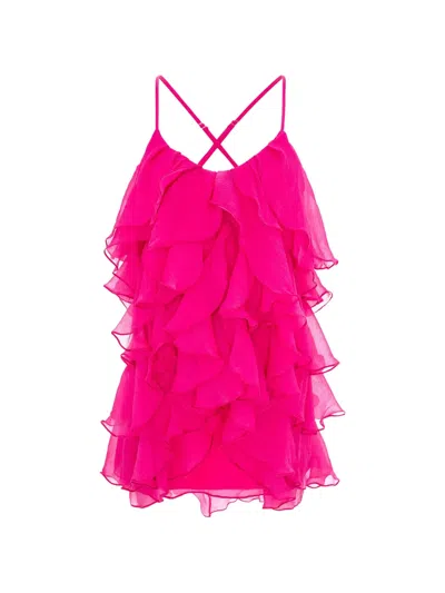 Monarh Ruffled Mini Dress In Pink