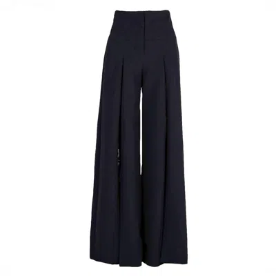 Monarh Women's Black Chantilly Panel Wide Leg Trousers