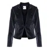 Monarh Women's Black Jacket-style Blazer With Buttons And Lapel In Black