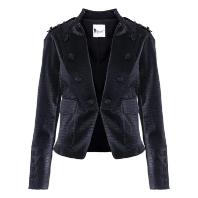 Monarh Women's Black Jacket-style Blazer With Buttons And Lapel