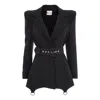 Monarh Women's Black Oversized Shoulder Ring Blazer In Black