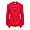 Monarh Women's Black / Red / White Jacket With Waist Cord In Black/red/white