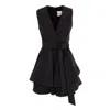 Monarh Women's Black / Red / White Vest-style Dress With Lapels In Black/red/white