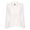 Monarh Women's Black / White Blazer With Shoulder Pads In Black/white