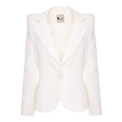 Monarh Women's Black / White Blazer With Shoulder Pads In Black/white