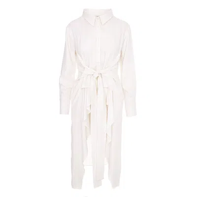 Monarh Women's Black / White Shirt Dress With Wait Details In Black/white