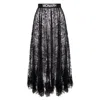 Monarh Women's Black / White Transparent Lace Skirt With Tulle Applications. In Black/white