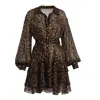 Monarh Women's Leopard Print Chiffon Dress