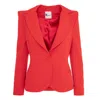 Monarh Women's Red Blazer With Shoulder Pads In Red