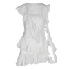 Monarh Women's Ruffled Mini Dress With Open Sleeve – White In White