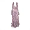 Monarh Women's Silk Cut Out Gown With Split Sleeves