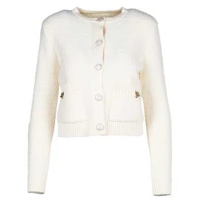 Monarh Women's Timeless Bouclé White Knit Cardigan