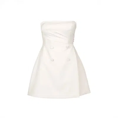 Monarh Women's White Strapless Blazer Mini Dress