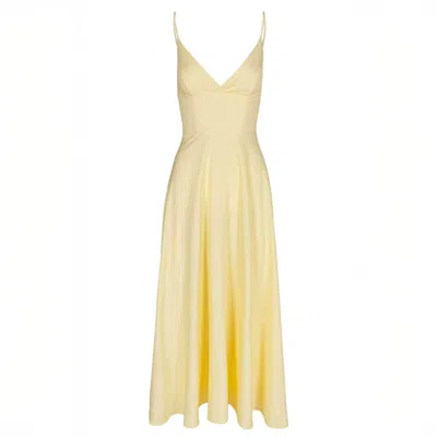 Monarh Women's Yellow Lurisia Sunshine Draped-waist Midi Dress