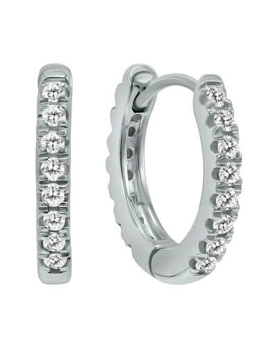 Monary 10k 0.09 Ct. Tw. Diamond Earrings In Metallic