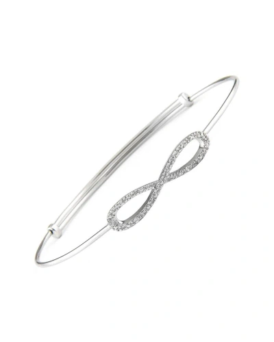 Monary Silver 0.06 Ct. Tw. Diamond Infinity Bangle Bracelet In Metallic