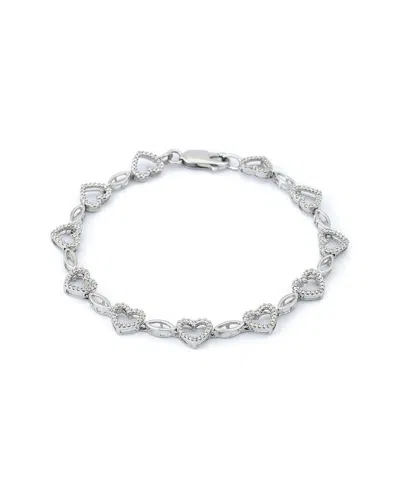 Monary Silver 0.12 Ct. Tw. Diamond Heart Bracelet In Metallic