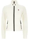 Moncler White Wool Blend Tricot Cardigan In Neutrals