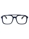 Moncler Matte Blue Injectate Glasses In Black