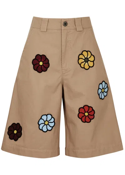 MONCLER MONCLER 1 MONCLER JW ANDERSON FLORAL COTTON SHORTS