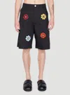 Moncler 1  Jw Anderson Women Floral Bermuda Shorts In Black