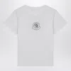 Moncler White Cotton T-shirt With Embroidered Heart In Gray