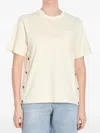 Moncler Women White Cotton T-shirt In Neutral
