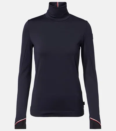 Moncler Turtleneck Ski Top In Blue